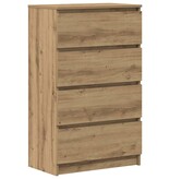 VidaXL Dressoir 60x35x98,5 cm bewerkt hout artisanaal eikenkleur