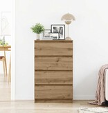 VidaXL Dressoir 60x35x98,5 cm bewerkt hout artisanaal eikenkleur