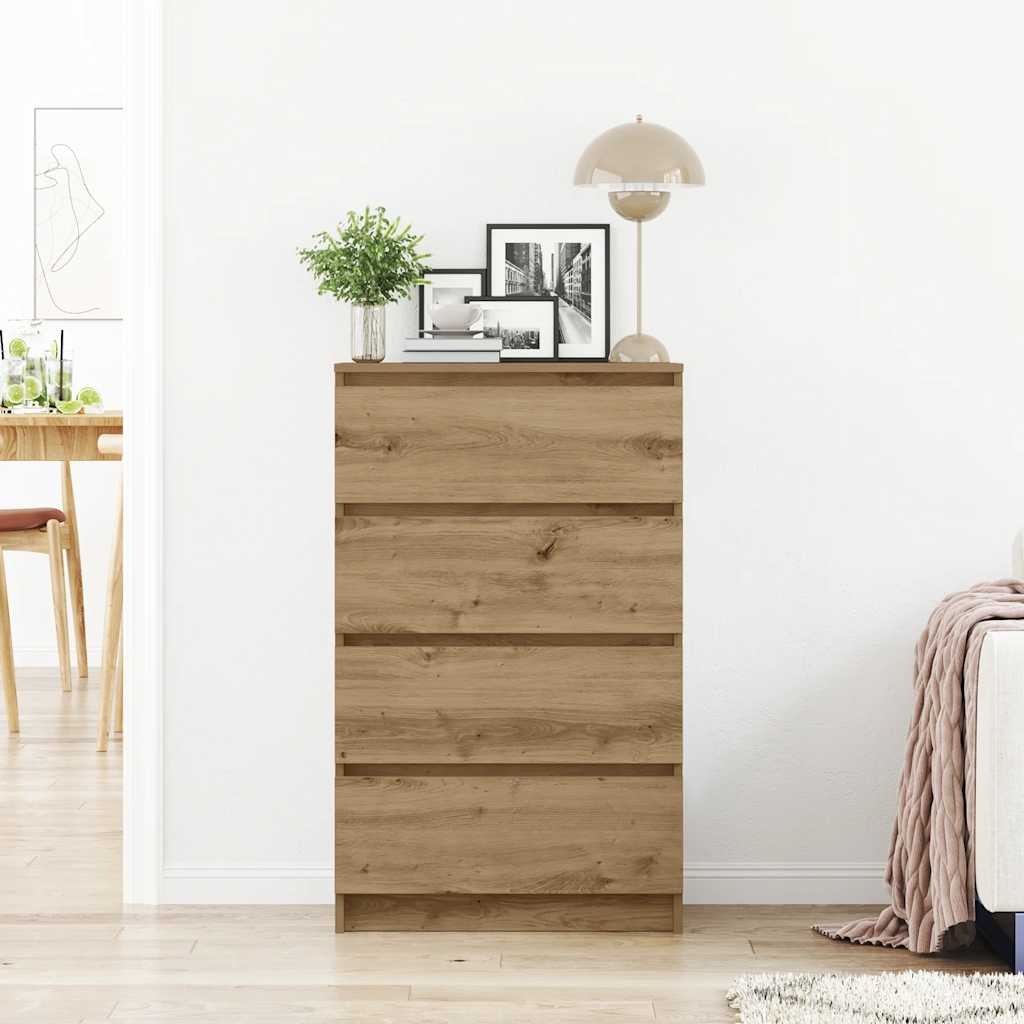 VidaXL Dressoir 60x35x98,5 cm bewerkt hout artisanaal eikenkleur