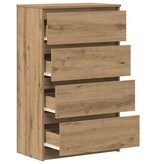 VidaXL Dressoir 60x35x98,5 cm bewerkt hout artisanaal eikenkleur
