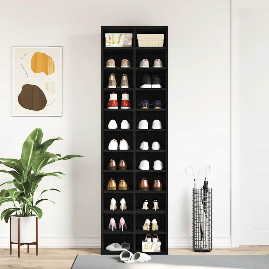 VidaXL Schoenenkast 54x34x183 cm spaanplaat zwart eikenkleurig