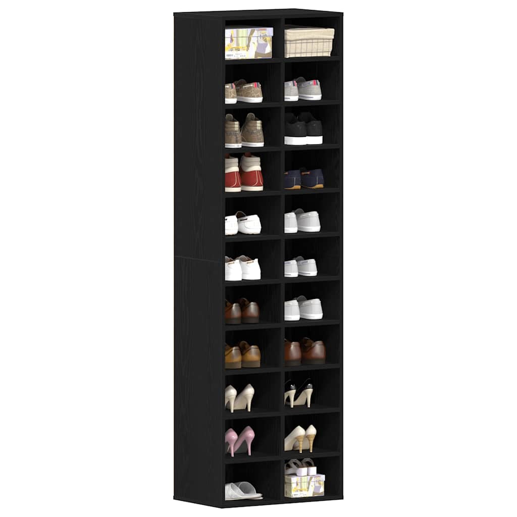 VidaXL Schoenenkast 54x34x183 cm spaanplaat zwart eikenkleurig