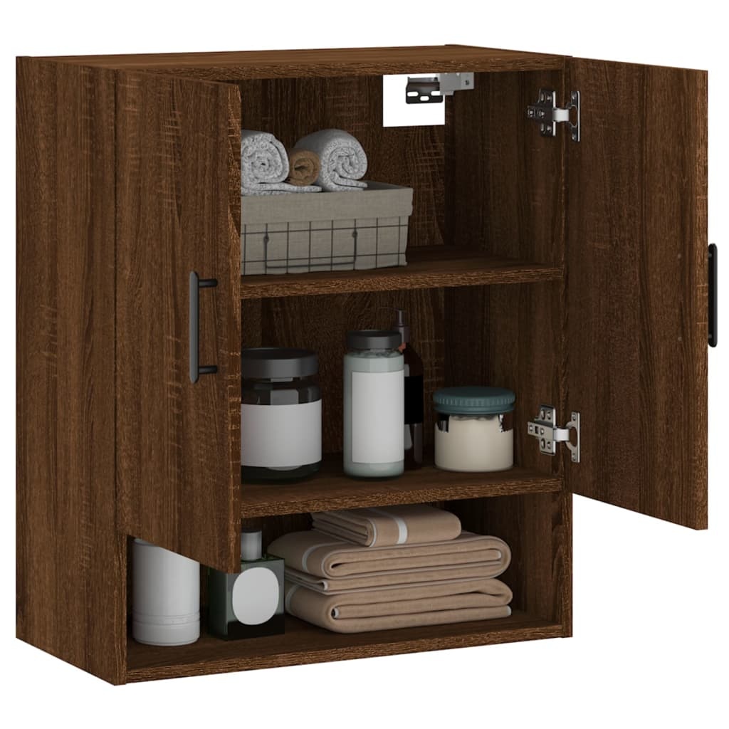 VidaXL Wandkast 60x31x70 cm bewerkt hout bruin eikenkleur