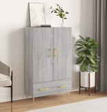VidaXL Hoge kast 69,5x31x115 cm bewerkt hout grijs sonoma eikenkleurig