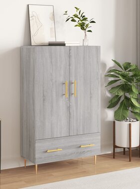VidaXL Hoge kast 69,5x31x115 cm bewerkt hout grijs sonoma eikenkleurig