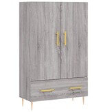 VidaXL Hoge kast 69,5x31x115 cm bewerkt hout grijs sonoma eikenkleurig