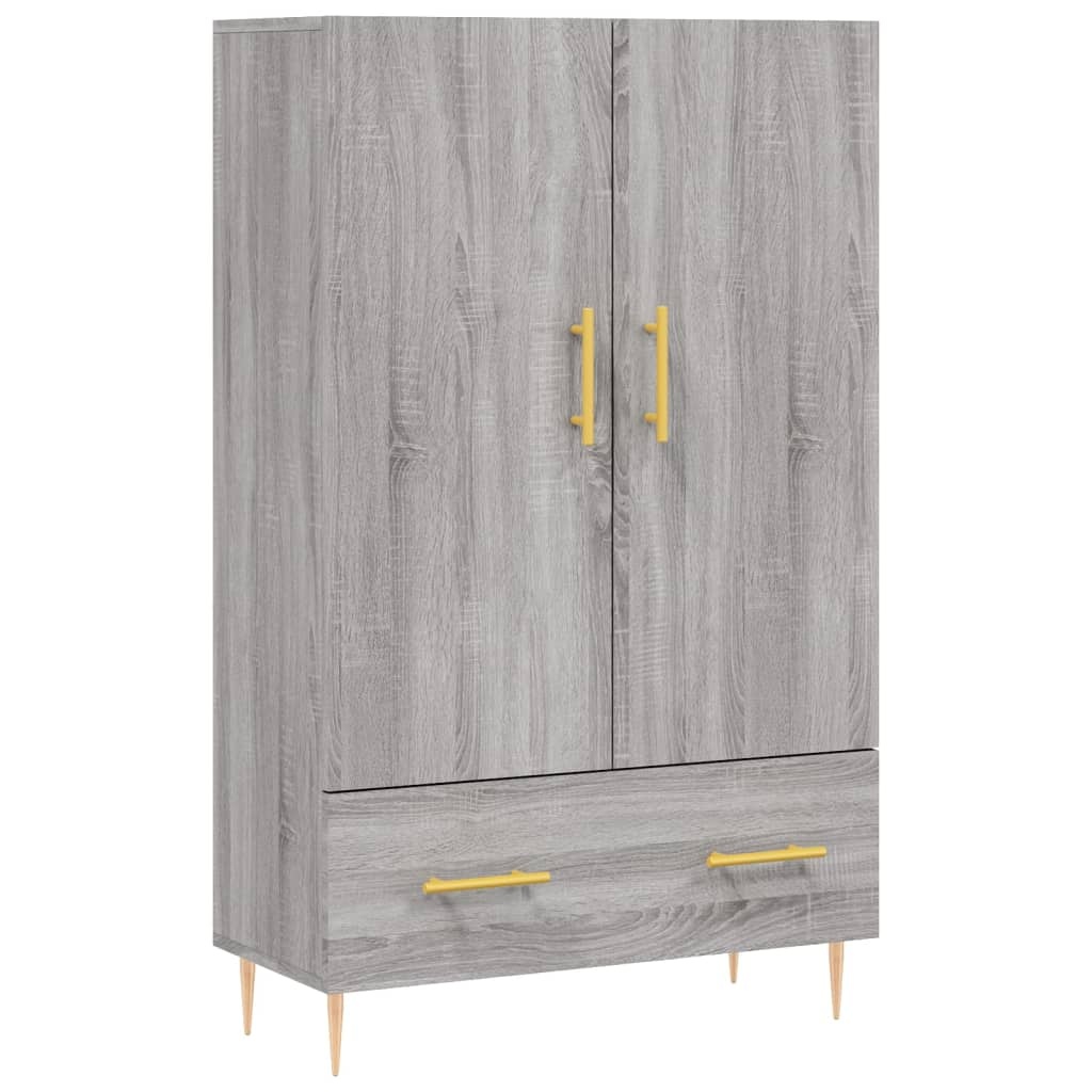 VidaXL Hoge kast 69,5x31x115 cm bewerkt hout grijs sonoma eikenkleurig