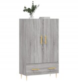 VidaXL Hoge kast 69,5x31x115 cm bewerkt hout grijs sonoma eikenkleurig