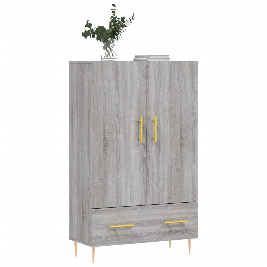 VidaXL Hoge kast 69,5x31x115 cm bewerkt hout grijs sonoma eikenkleurig