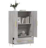 VidaXL Hoge kast 69,5x31x115 cm bewerkt hout grijs sonoma eikenkleurig