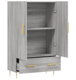 VidaXL Hoge kast 69,5x31x115 cm bewerkt hout grijs sonoma eikenkleurig