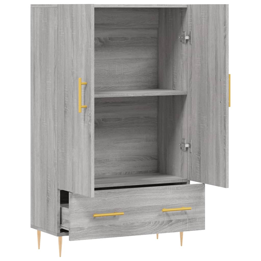 VidaXL Hoge kast 69,5x31x115 cm bewerkt hout grijs sonoma eikenkleurig