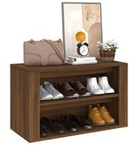 VidaXL Schoenenrek 75x35x45 cm bewerkt hout bruin eikenkleur