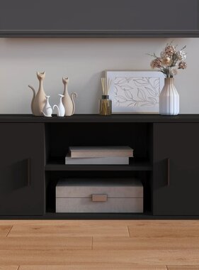 VidaXL Tv-meubel 100x35x40 cm bewerkt hout zwart