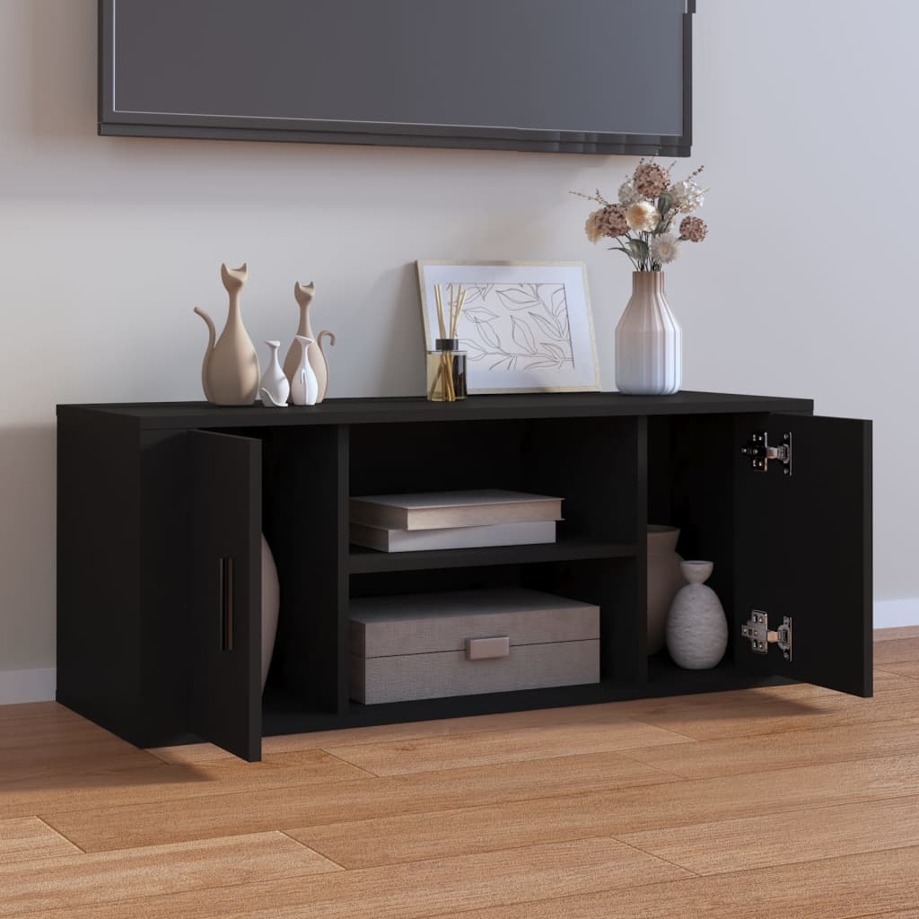 VidaXL Tv-meubel 100x35x40 cm bewerkt hout zwart