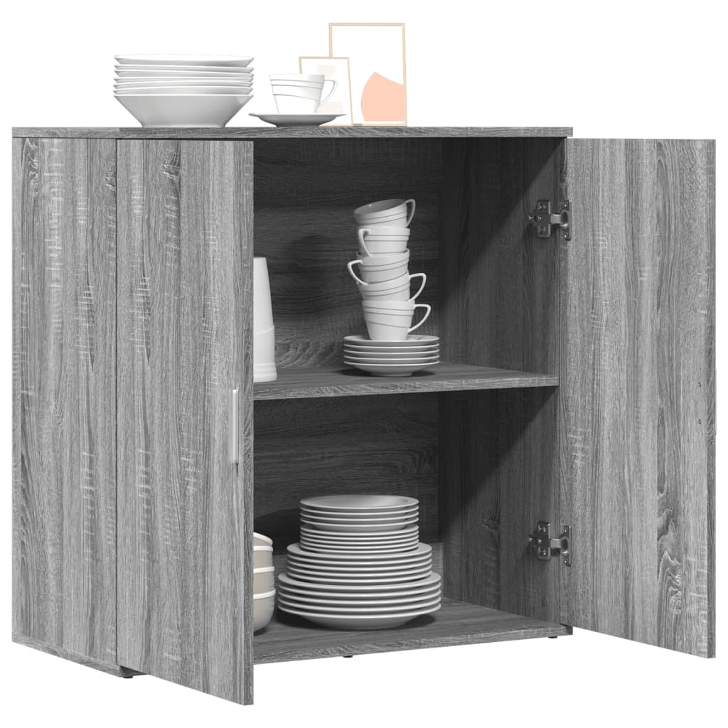 VidaXL Dressoir 79x38x80 cm bewerkt hout grijs sonoma