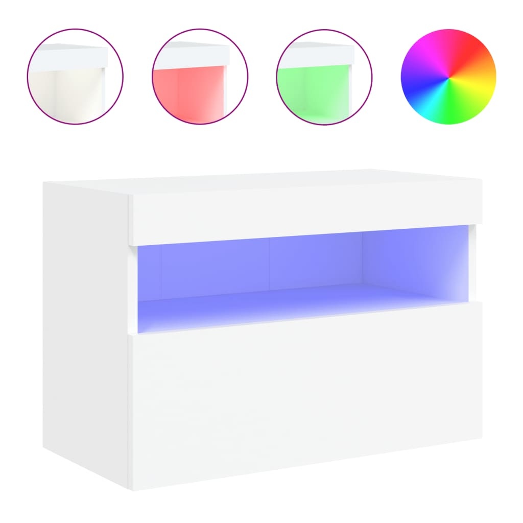 VidaXL Tv-wandmeubel met LED-verlichting 60x30x40 cm wit