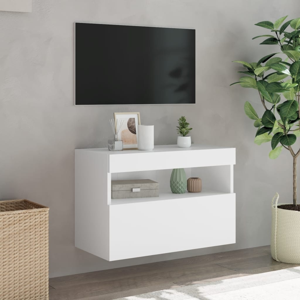 VidaXL Tv-wandmeubel met LED-verlichting 60x30x40 cm wit