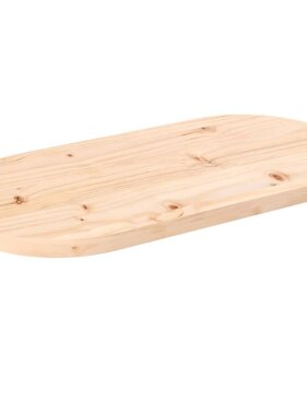VidaXL Tafelblad ovaal 80x40x2,5 cm massief grenenhout