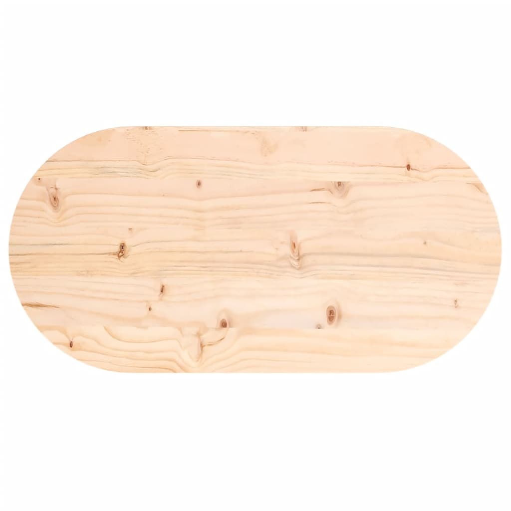 VidaXL Tafelblad ovaal 80x40x2,5 cm massief grenenhout