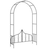 VidaXL Tuinboog met hek 138x40x238 cm ijzer zwart