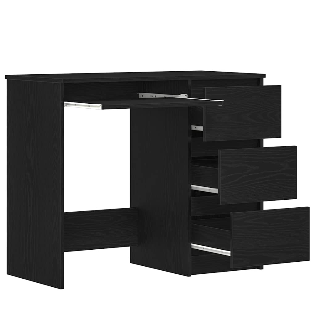 VidaXL Bureau 90x45x76 cm spaanplaat zwart eikenkleurig