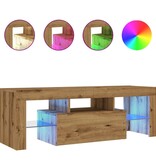 VidaXL Tv-meubel met LED 120x36,5x40 cm bewerkt hout artisanaal eiken