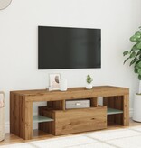 VidaXL Tv-meubel met LED 120x36,5x40 cm bewerkt hout artisanaal eiken