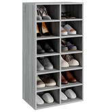 VidaXL Schoenenrek 54x34x100,5 cm bewerkt hout grijs sonoma eikenkleur
