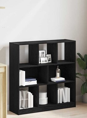 VidaXL Boekenkast 97,5x29,5x100 cm spaanplaat zwart eikenkleurig