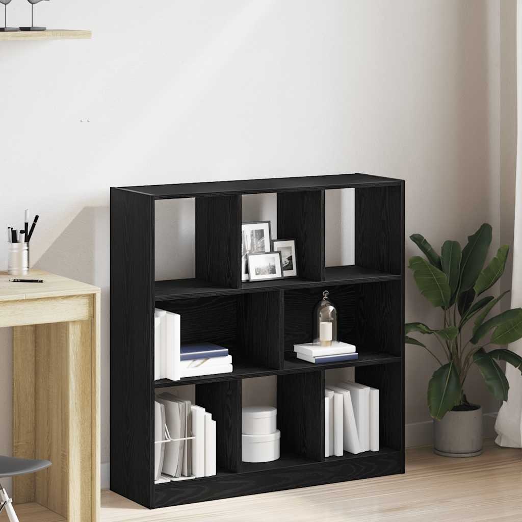 VidaXL Boekenkast 97,5x29,5x100 cm spaanplaat zwart eikenkleurig