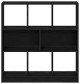 VidaXL Boekenkast 97,5x29,5x100 cm spaanplaat zwart eikenkleurig