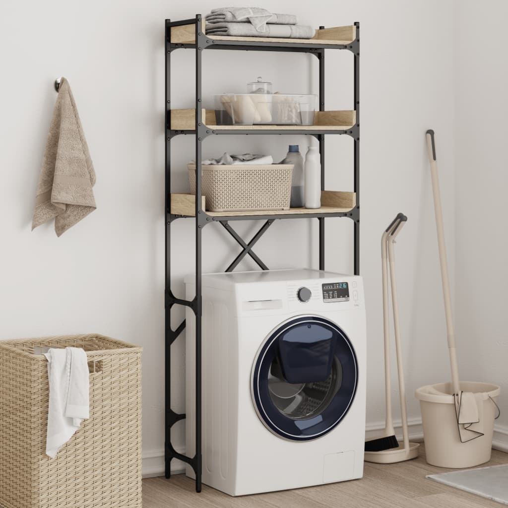 VidaXL Wasmachinekast 67x25x163 cm bewerkt hout sonoma eikenkleurig