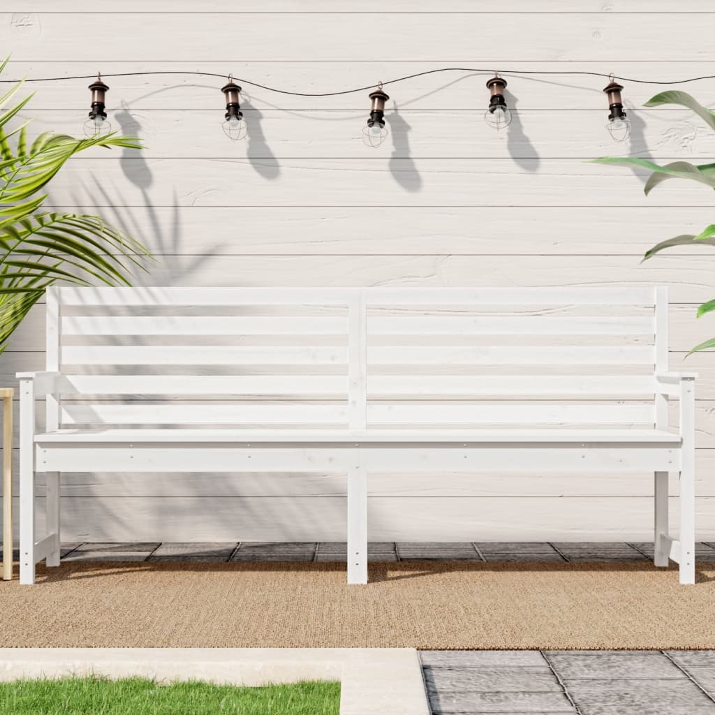 VidaXL Tuinbank 203,5x48x91,5 cm massief grenenhout wit