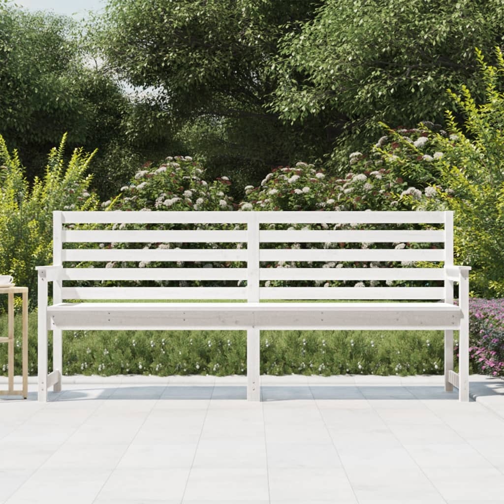 VidaXL Tuinbank 203,5x48x91,5 cm massief grenenhout wit