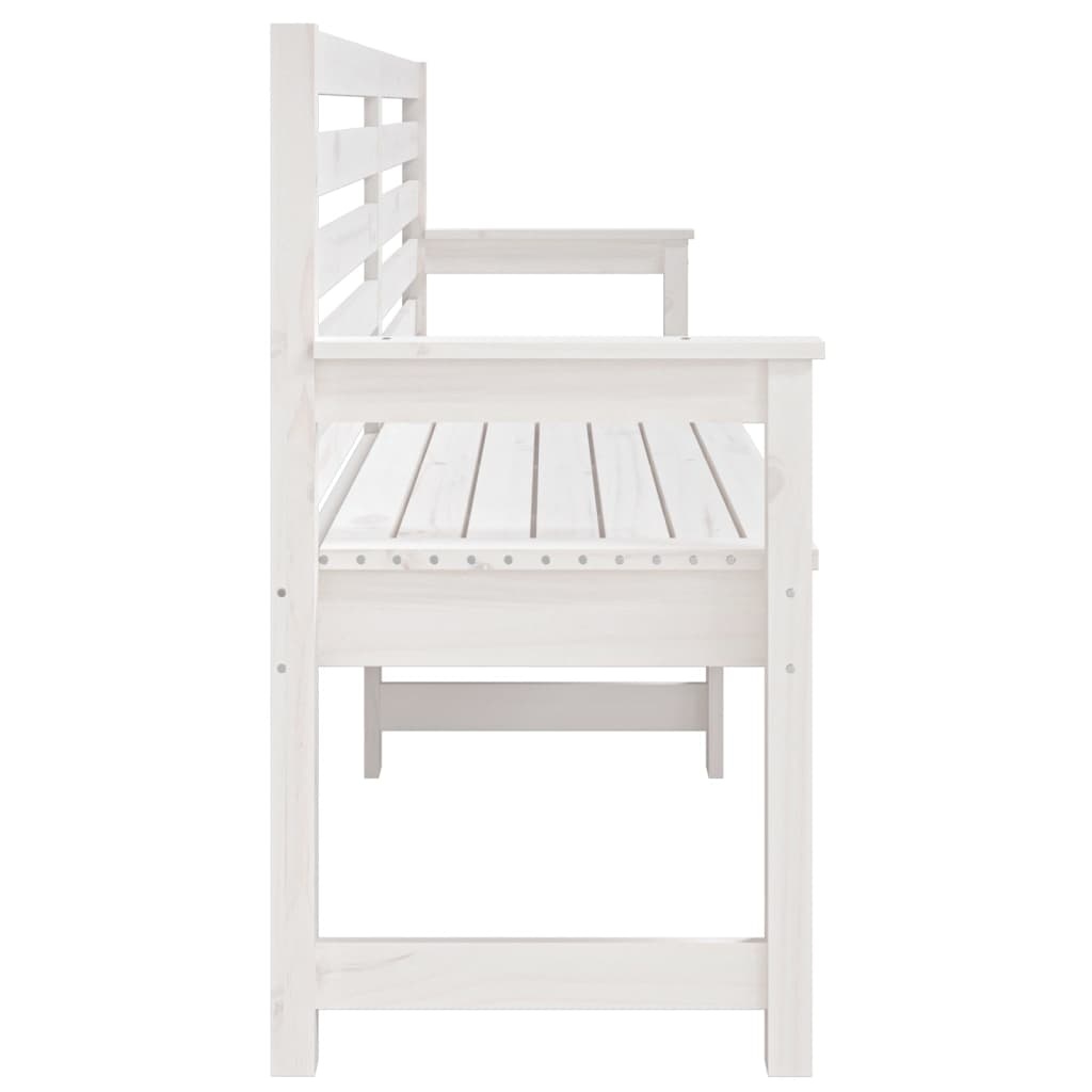 VidaXL Tuinbank 203,5x48x91,5 cm massief grenenhout wit
