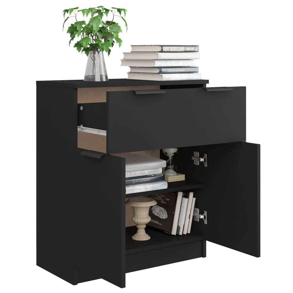VidaXL Dressoir 60x30x70 cm bewerkt hout zwart
