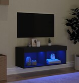 VidaXL Tv-meubel met LED-verlichting 80x30x30 cm zwart