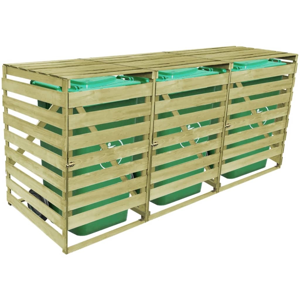 VidaXL Containerberging driedubbel 240 L geïmpregneerd hout