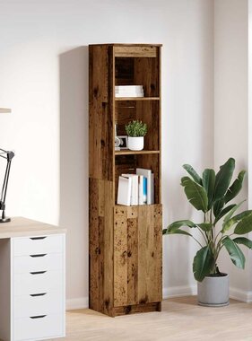 VidaXL Hoge kast 37,5x35x180 cm bewerkt hout oud houtkleurig