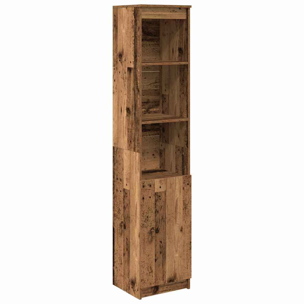 VidaXL Hoge kast 37,5x35x180 cm bewerkt hout oud houtkleurig