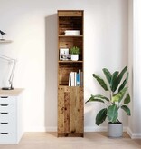 VidaXL Hoge kast 37,5x35x180 cm bewerkt hout oud houtkleurig
