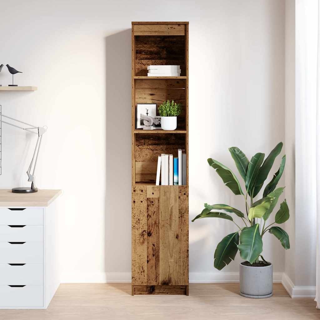 VidaXL Hoge kast 37,5x35x180 cm bewerkt hout oud houtkleurig