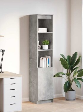 VidaXL Highboard 37,5x35x180 cm spaanplaat betongrijs