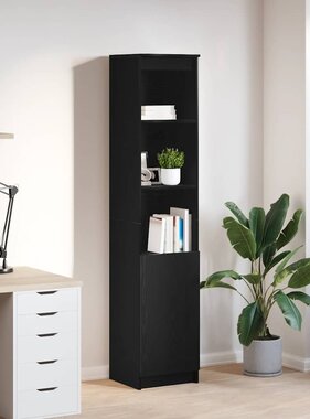 VidaXL Highboard 37,5x35x180 cm spaanplaat zwart eikenkleurig