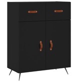 VidaXL Dressoir 69,5x34x90 cm bewerkt hout zwart