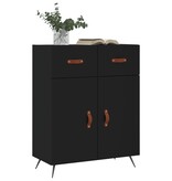 VidaXL Dressoir 69,5x34x90 cm bewerkt hout zwart