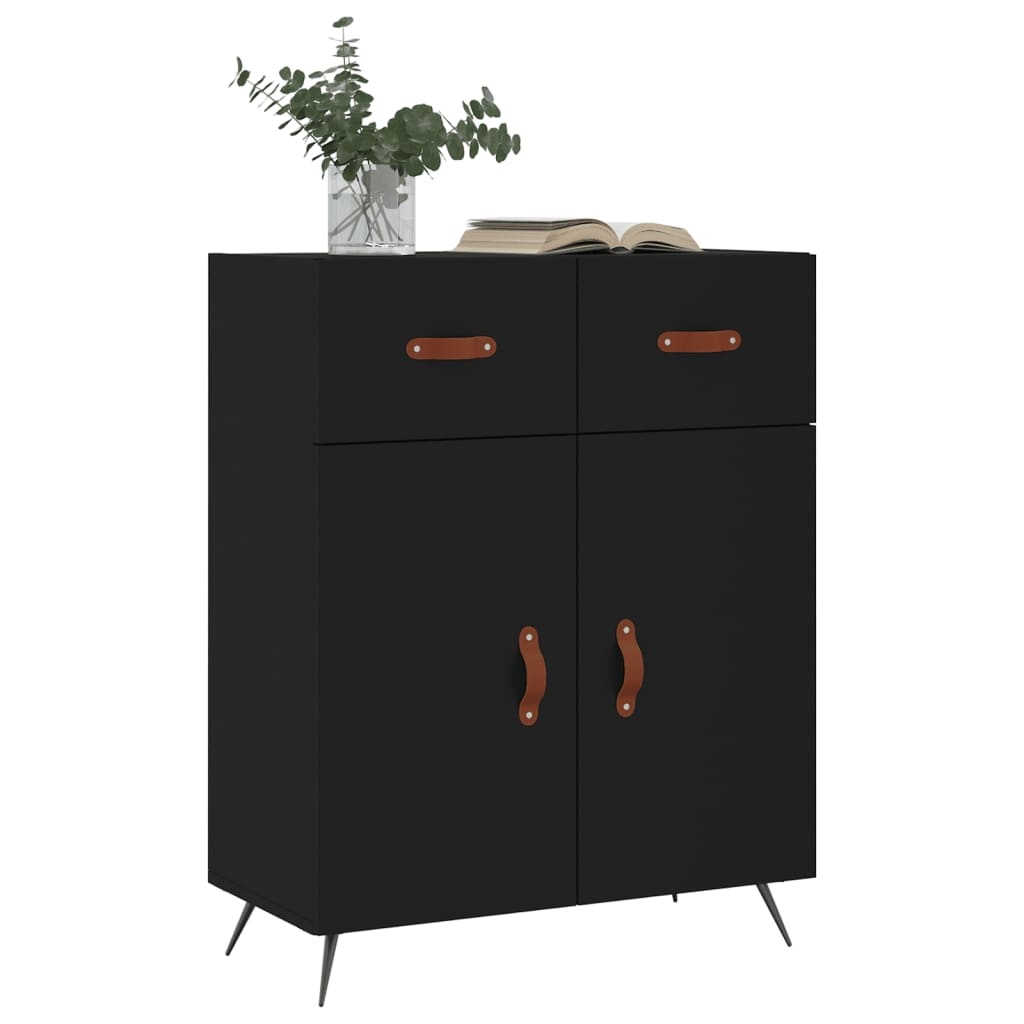 VidaXL Dressoir 69,5x34x90 cm bewerkt hout zwart