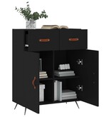 VidaXL Dressoir 69,5x34x90 cm bewerkt hout zwart