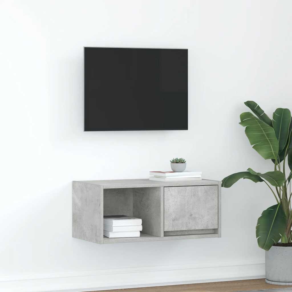 VidaXL TV-meubel 60x31x25,5 cm bewerkt hout betongrijs